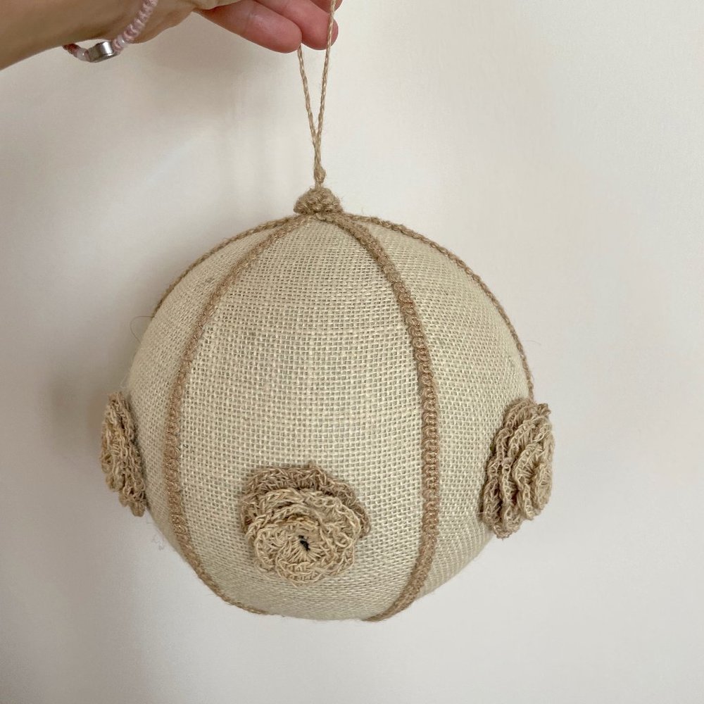 Anthropologie Large Crochet Orb Ball Ornament Holiday Decor Christams Tree Trim